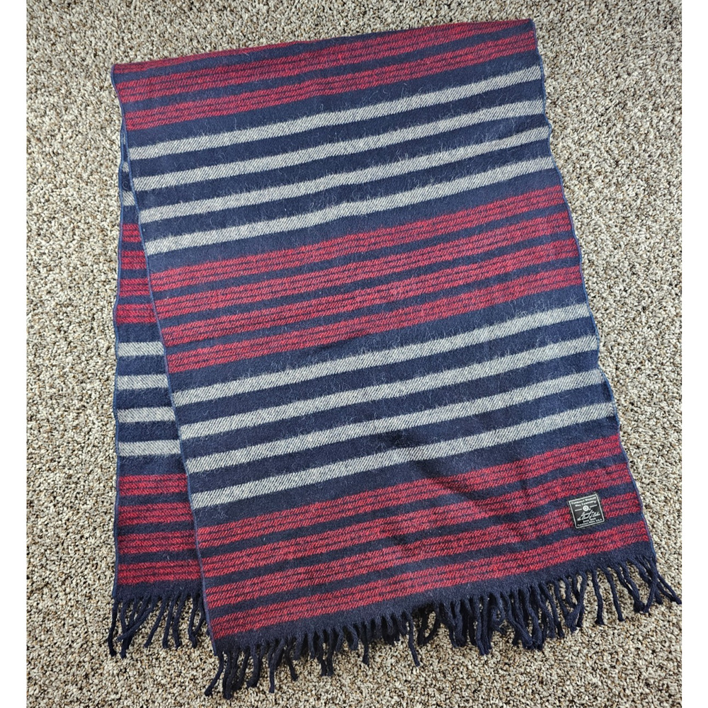 Faribault Woolen Mill Target Collab Oversized Wool Shawl Red Blue Striped
